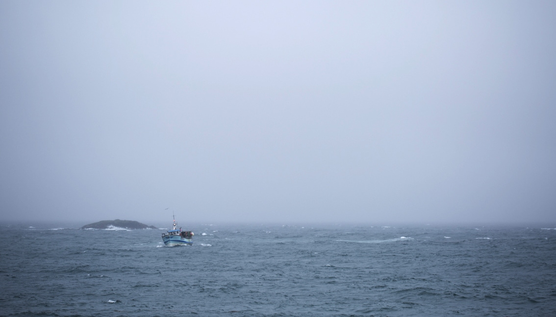 Fishing boat at sea off the Isle of Coll