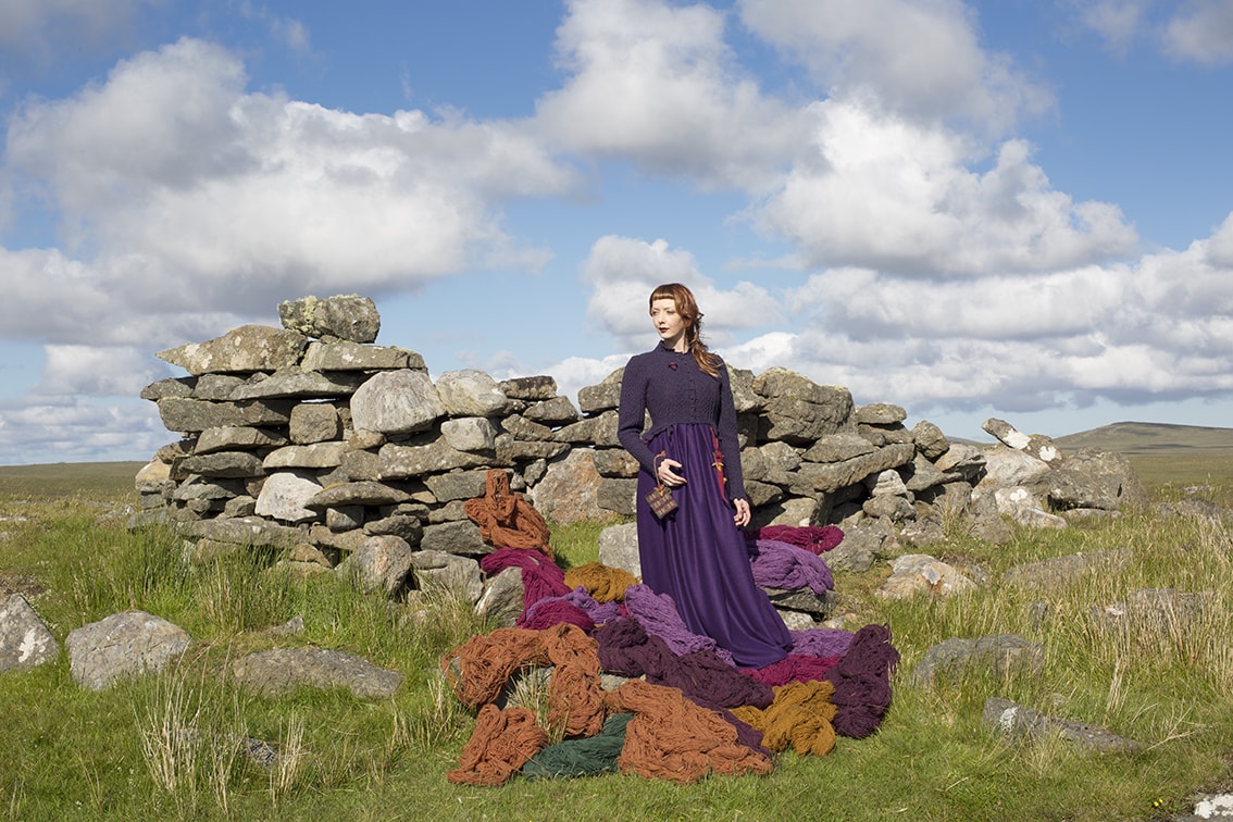 The Cailleach costume, textile art by Alice Starmore from the book Glamourie