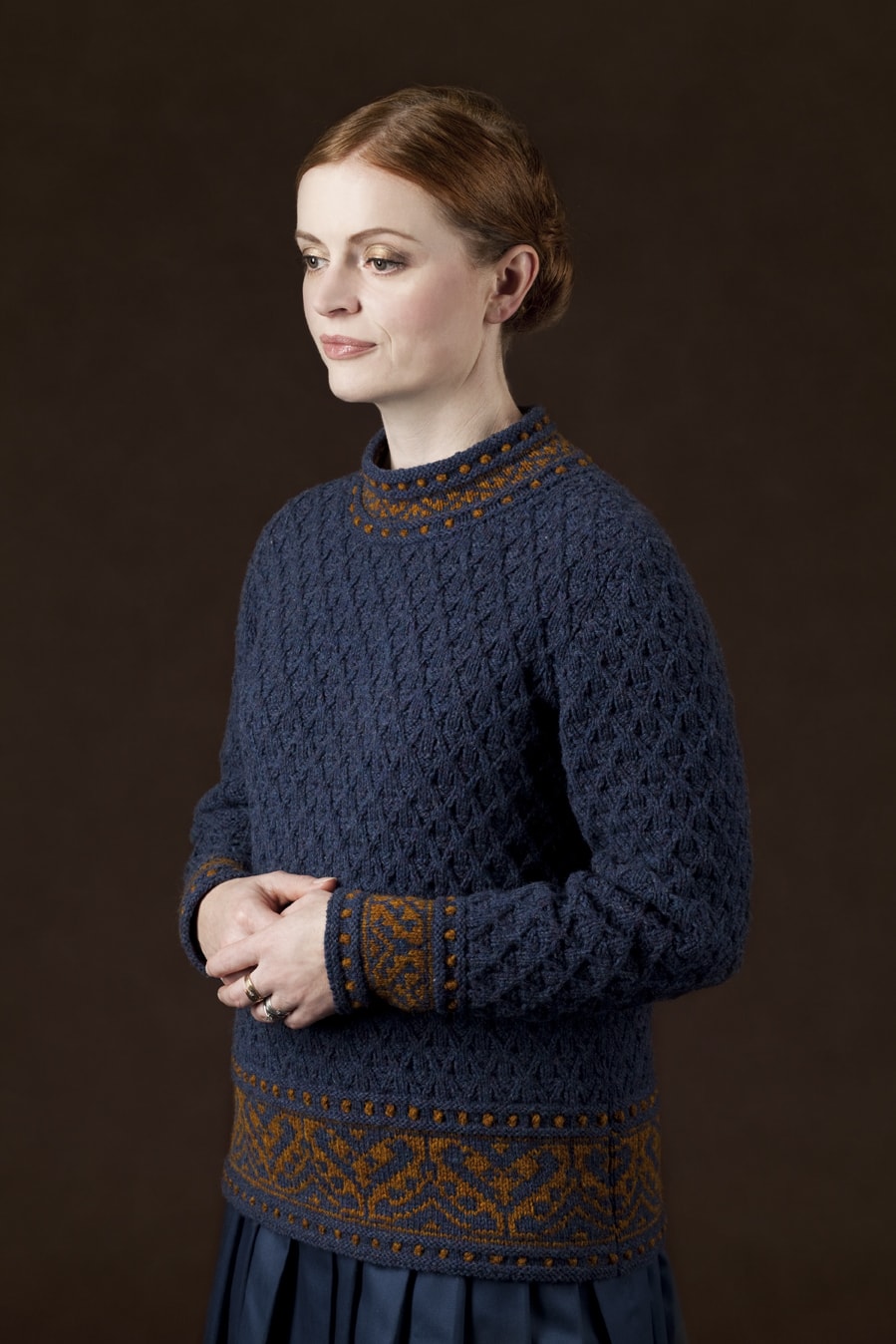 Catherine Parr hand knitwear design by Alice Starmore from the book Tudor Roses