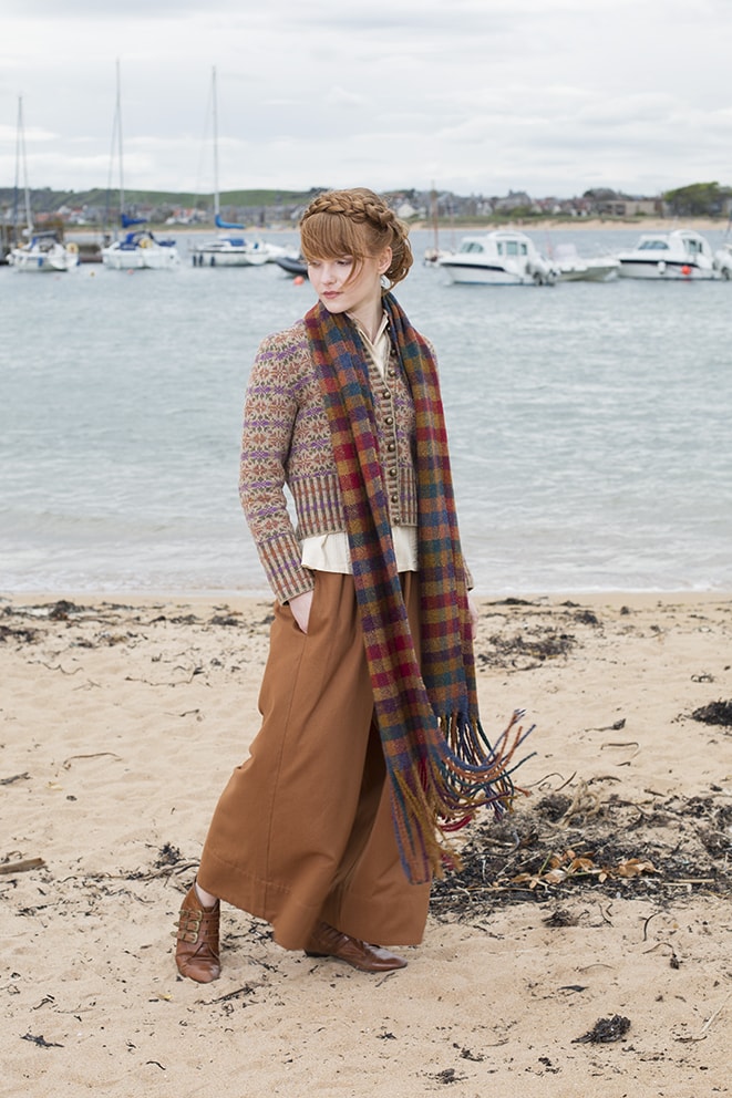 Hand knitwear and weaving design by Alice Starmore for Virtual Yarns