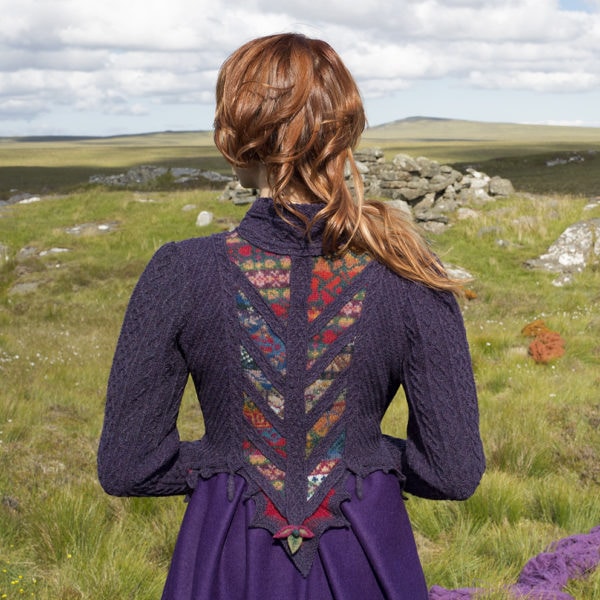 The Cailleach textile art costume by Alice Starmore from the book Glamourie