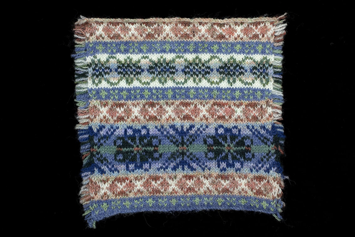 Hand Knitwear design swatch by Alice Starmore for the book Fair Isle Knitting