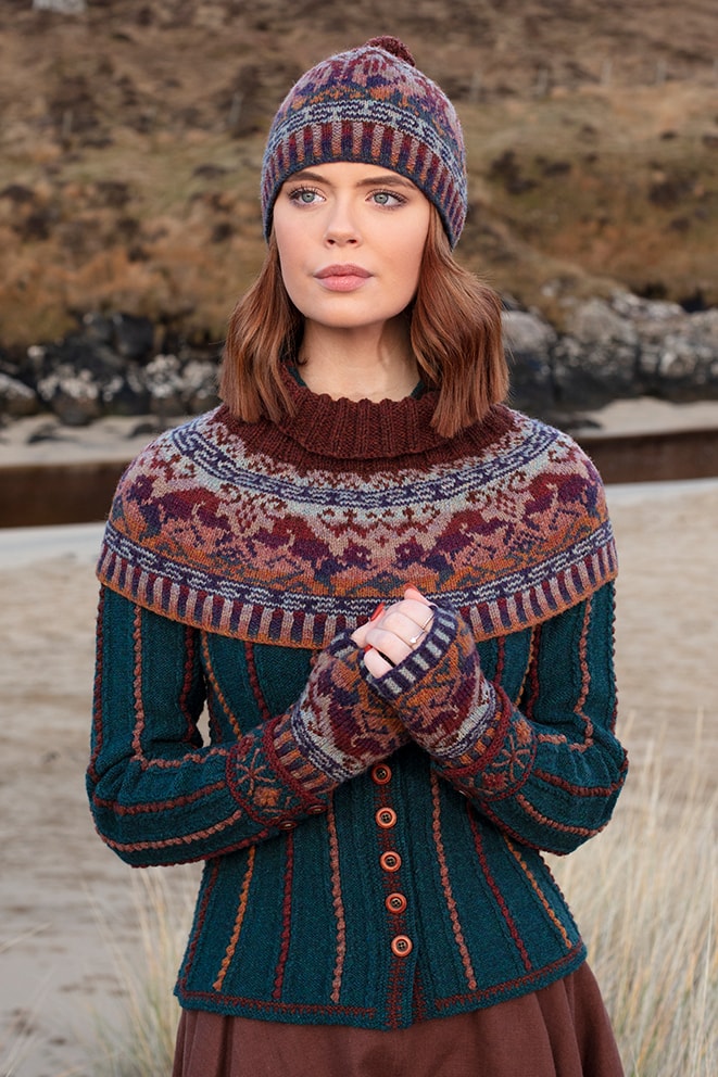 Hawk & Hound hand knitwear design by Alice Starmore for Virtual Yarns