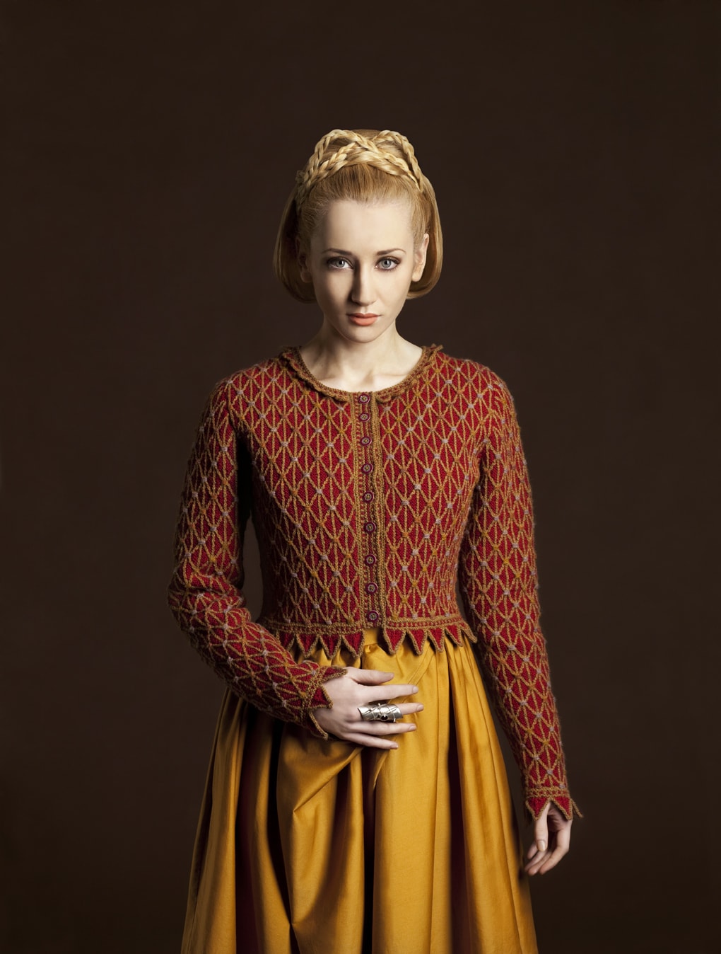 Jane Seymour hand knitwear design by Alice Starmore from the book Tudor Roses