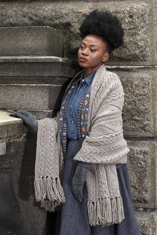 Maidenhair hand knitwear design by Alice Starmore from the book Aran Knitting