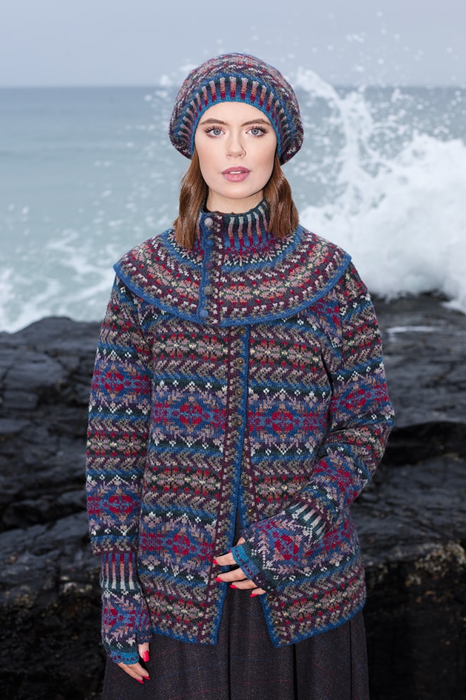 Marina hand knitwear design by Alice Starmore for Virtual Yarns