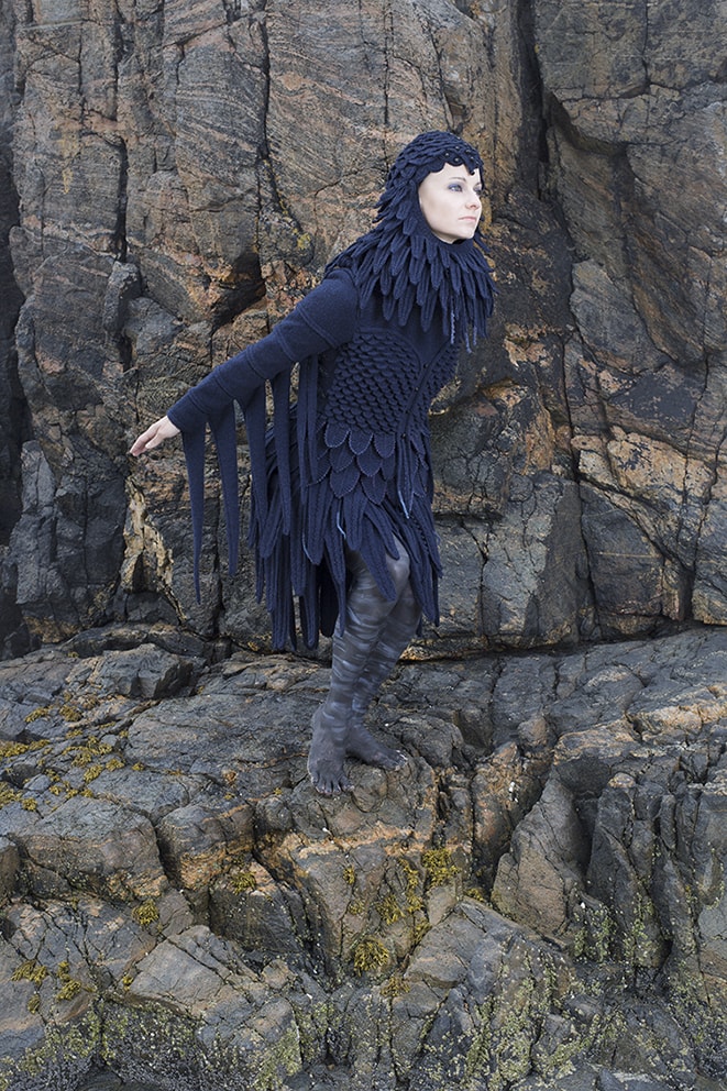 The Raven costume, textile art by Alice Starmore from the book Glamourie