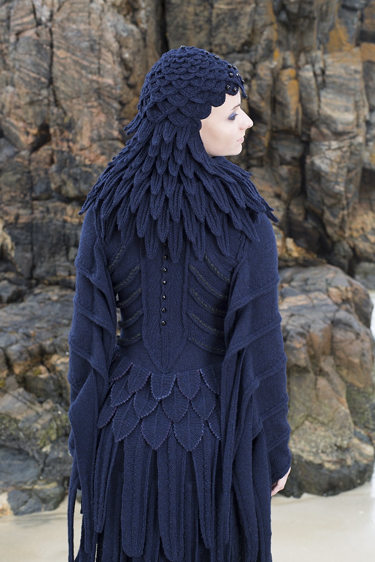 The Raven costume, textile art by Alice Starmore from the book Glamourie The Raven costume, textile art by Alice Starmore from the book Glamourie