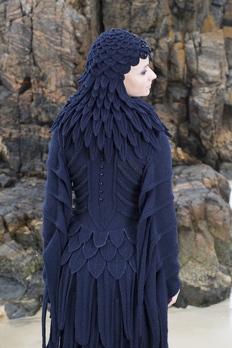 The Raven costume, textile art by Alice Starmore from the book Glamourie