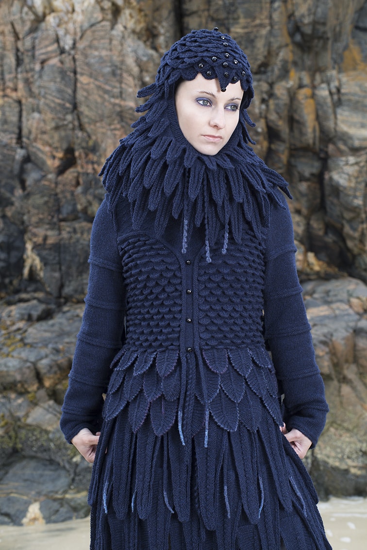 The Raven costume, textile art by Alice Starmore from the book Glamourie