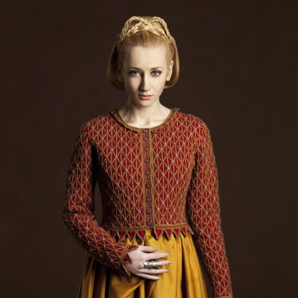 Jane Seymour hand knitwear design by Alice Starmore from the book Tudor Roses