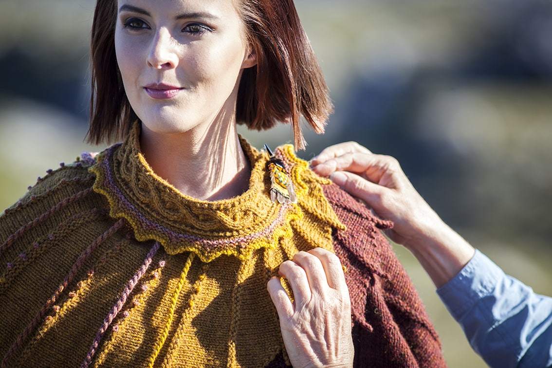 The Eagle Wrap hand knitwear design from the book Glamourie by Alice Starmore