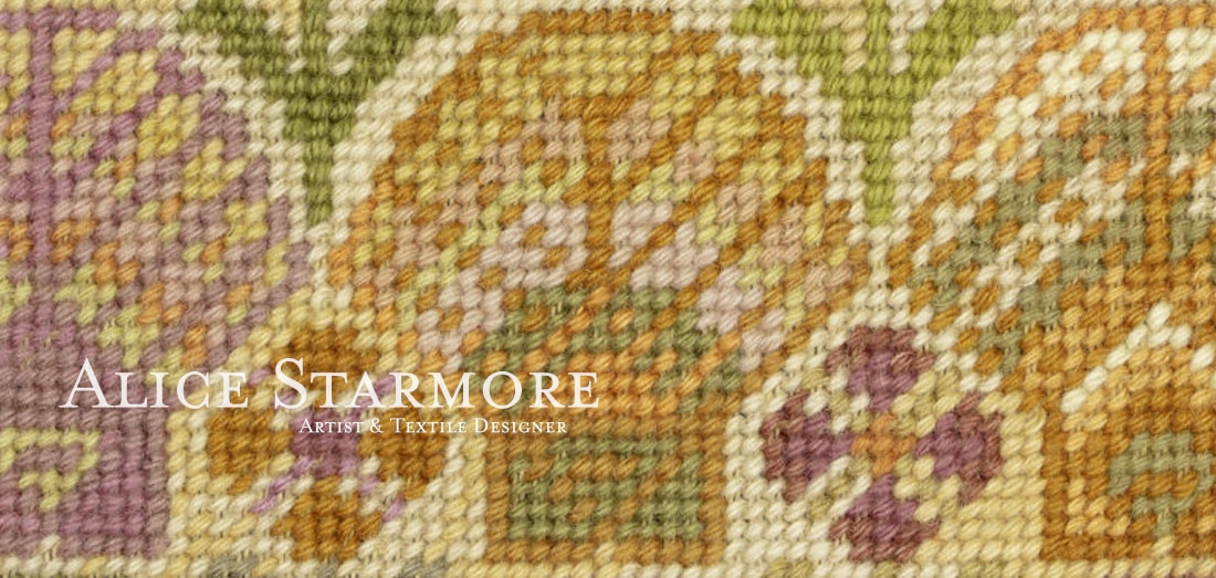 Needlepoint design by Alice Starmore in natural dyed yarns