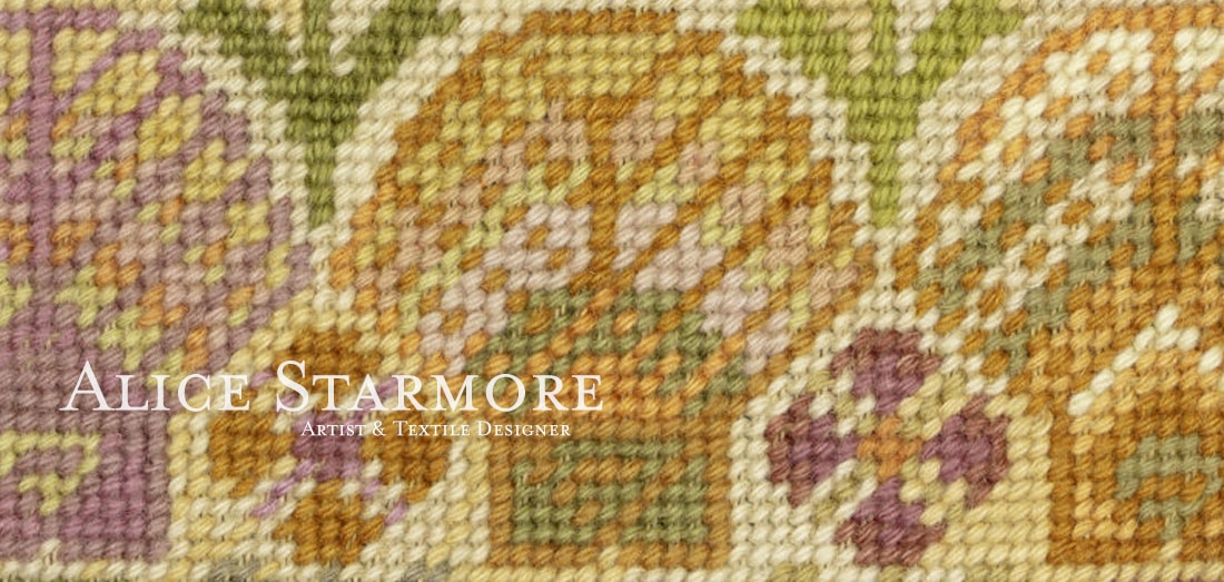 Needlepoint design by Alice Starmore in natural dyed yarns Needlepoint design by Alice Starmore in natural dyed yarns