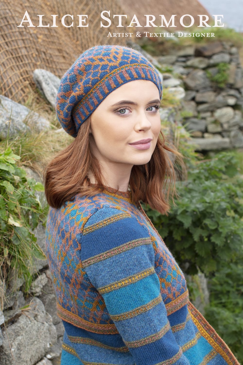 Damselfly hand knitwear design by Alice Starmore for Virtual Yarns