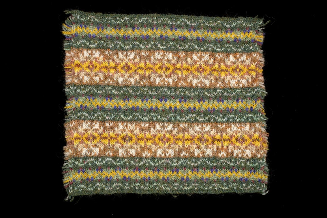 Hand Knitwear design swatch by Alice Starmore for the book Fair Isle Knitting